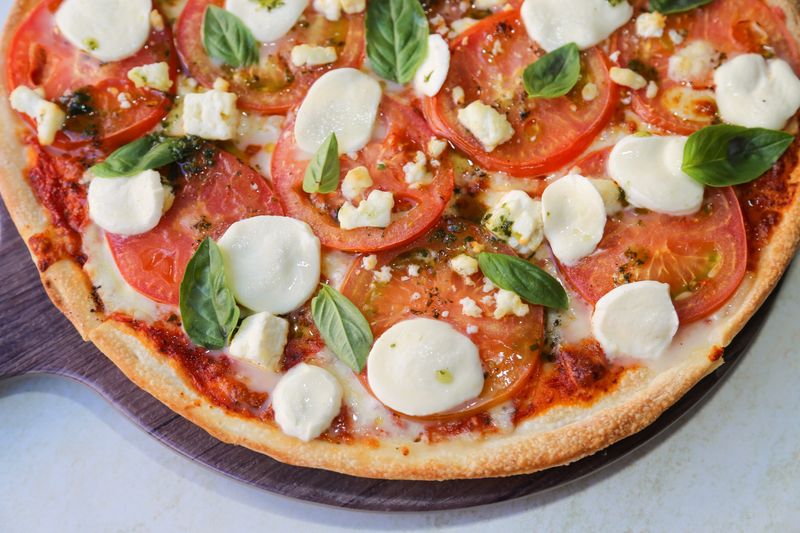Classic round table pizza for catering